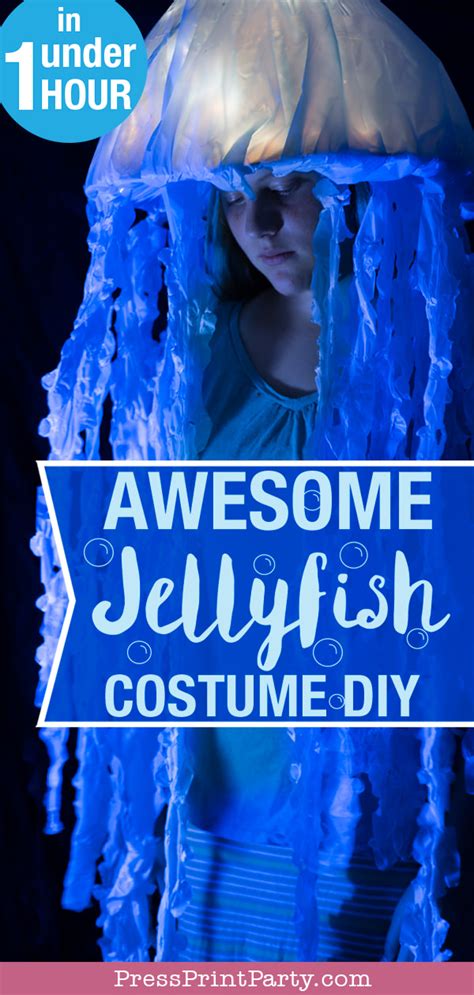 Awesome Jellyfish Costume Diy Easy Light Up Hat Press Print Party