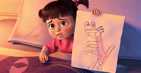 On this new educational learning video, we will teach you and your children how to draw and color a happy disney family! * Boo's drawing of Randall | Pixar movies, Pixar ...