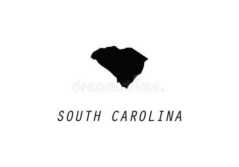 South Carolina Outline Map State Shape Stock Vector Illustration Of