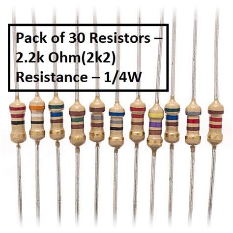 Pack Of 30 Resistors 22k Ohm Resistance 14w