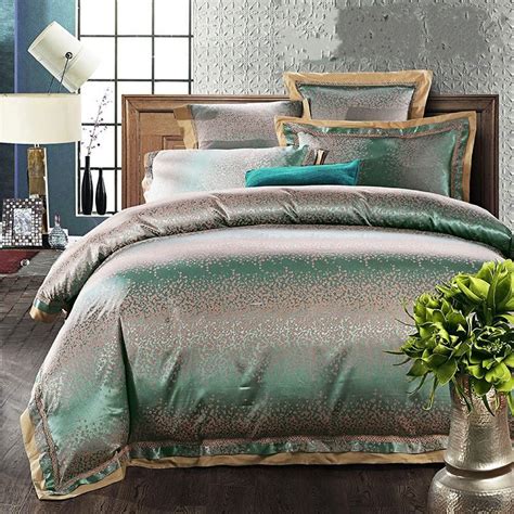 Free shipping on selected items. Jacquard Satin duvet cover king queen size 4/6pcs Luxury ...