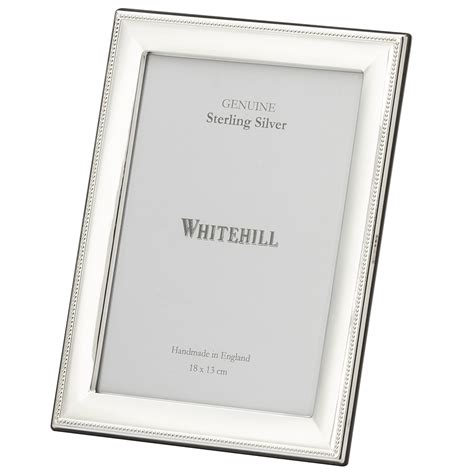 Whitehill Sterling Silver Beaded Frame Black 13x18cm Peters Of