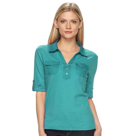 Petite Croft And Barrow Solid Elbow Shirt Shirts Petite Fashion