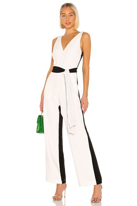 Tanya Taylor Jetta Jumpsuit In Ivory And Black Revolve