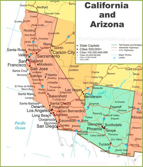 Map California Arizona Topographic Map Of Usa With States
