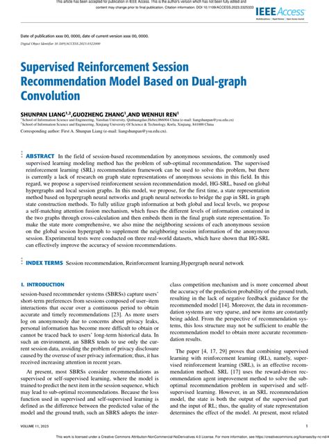 PDF Supervised Reinforcement Session Recommendation Model Based On