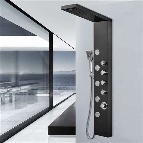 Shower Panel Tower System Muti Function With Led Rain Waterfall Head Massage Jet Home