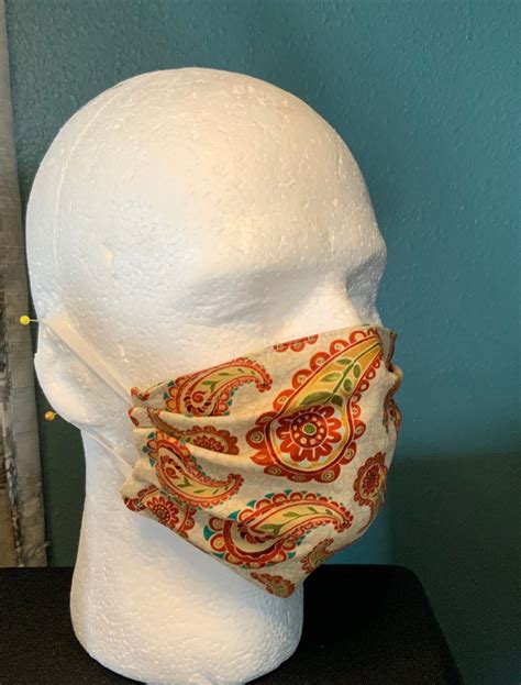 Paisley Striped Face Mask Reversible Floral Face Cover Etsy