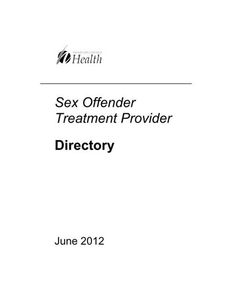 Sex Offender Treatment Provider Directory Washington State