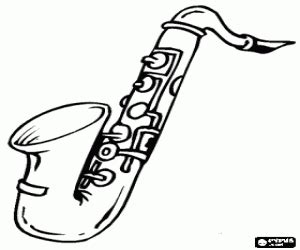 Kleurplaten Muziek kleurplaat Саксофоны, Раскраски, Музыкальные