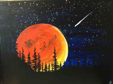 Abstract Blood Moon Painting Drepaint