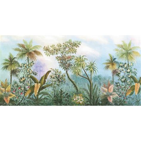 Hand Painted Tropical Rainforest Plant Wallpaper Wall Mural Etsy