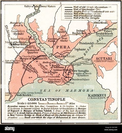 Mapa De Constantinopla En El Siglo Xv Fotografía De Stock Alamy