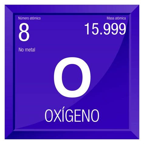 Oxigeno Symbol Oxygen In Spanish Language Element Number 8 Of The