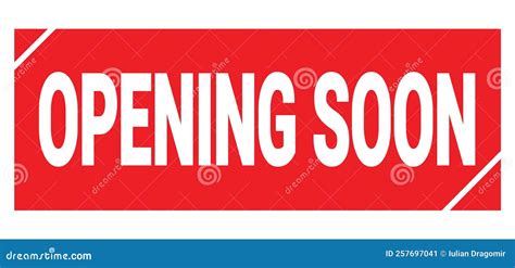 Opening Soon Text Written On Red Stamp Sign Stock Illustration