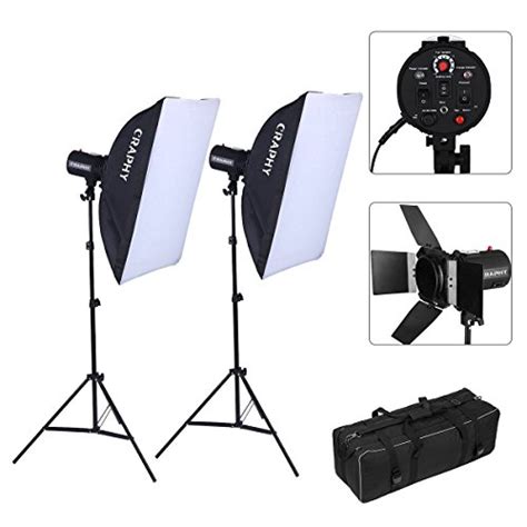 Buy CRAPHY Photography Studio Soft Box Lighting Kit With 220W Strobe