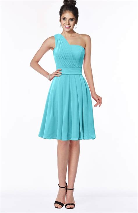 Turquoise Cute A Line Sleeveless Chiffon Ruching Bridesmaid Dresses Colorsbridesmaid