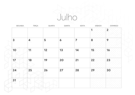 Calendario Mensal 2023 Julho Fazendo A Nossa Festa