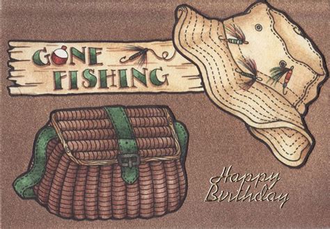 Gone Fishing Birthday Card Tassie Scrapangel Male Birthday Car