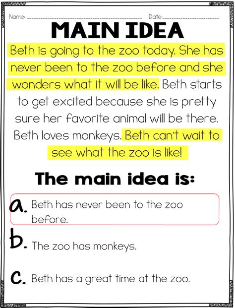 There are two types of. Main Idea and Details Practice (Common Core) | Main idea ...