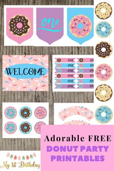 adorable  donut party printables donut birthday parties donut