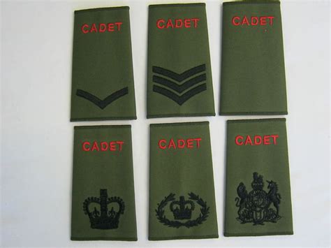 Cadet Acf Olive Green Rank Slide Pair