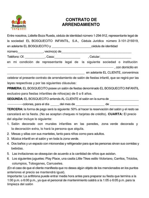 Contrato De Arrendamiento Pdf Ocio Business