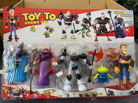 5pcs Toy Story 4 Hero Villain Set Woody Buzz Zurg Alien Disney Kids Toy
