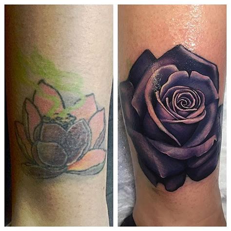 Before And After Coverup From Yesterday Flower Wrist Tattoos Flower