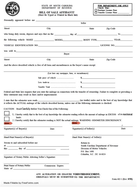 Motorcycle Bill Of Sale Form Texas