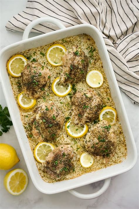 baked lemon chicken and rice one pan meal joyous apron