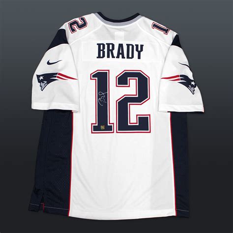 Tom Brady Signed New England Patriots White Jersey Custom Frame