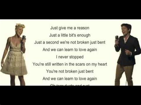 Love me for a reason by boyzone. P!nk (feat. Nate Ruess) - Just Give Me A Reason [LYRICS ...