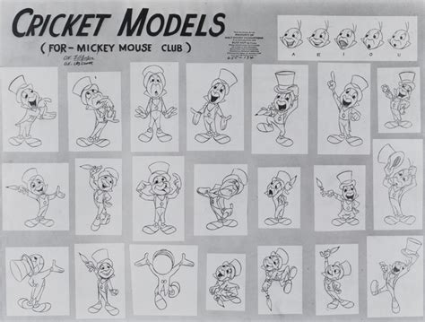 Jiminy Cricket 1 Model Sheet Disney Vintage Castle Fine Art