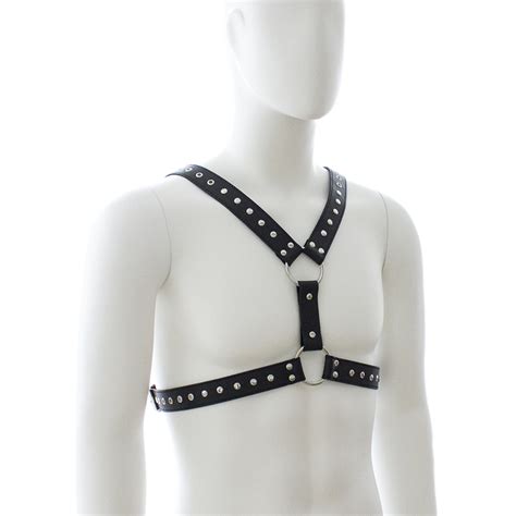 sexy gothic male leather chest bondage body harness goth strap belts