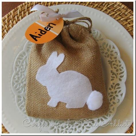 Confessions Of A Plate Addict Easy No Sew Burlap Bunny Treat Bags