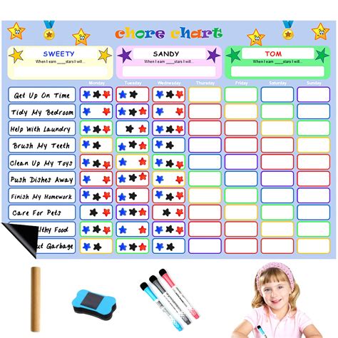 Buy Chore Chart Reward Chart For Kids Chalkboard Dry Erase Reusable