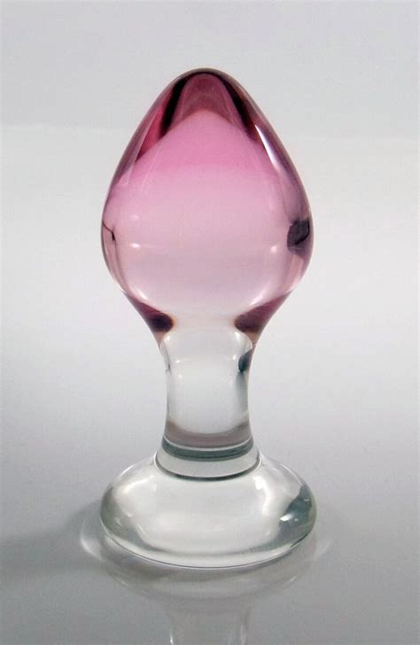 Small Pink Glass Color Fade Rosebud Butt Plug Sex Toy Etsy