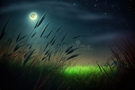 Night Grass Stock Illustration Illustration Of Astronomy 272583869