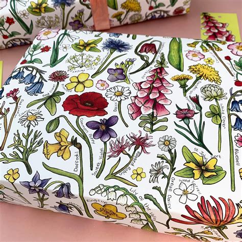 Wildflowers Wrapping Paper Floral Paper Birthday Wrapping Etsy
