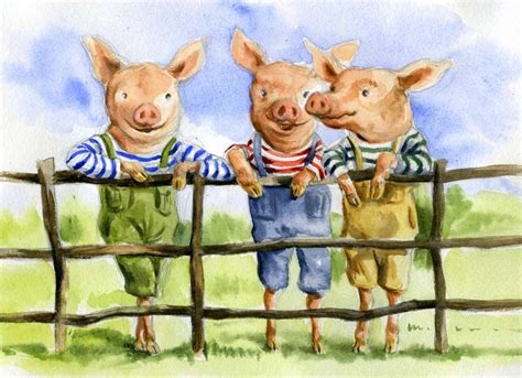 Présentation. Illustration pour le conte "Les trois petits cochons
