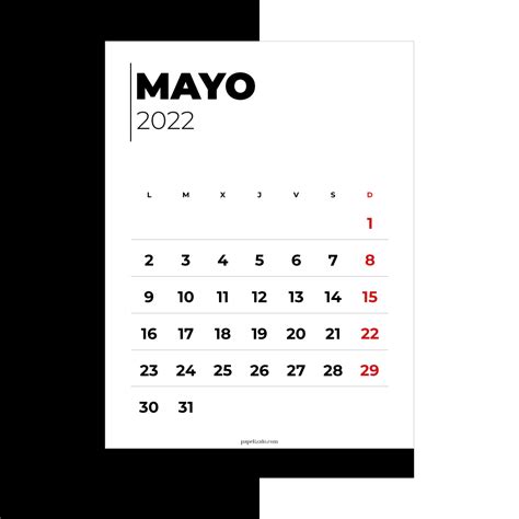 📆 Calendario Mayo 2022 Pdf Gratis Para Imprimir