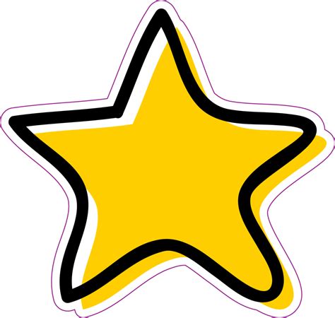 Download Doodle Star Sticker Star Doodle Yellow Png Png Image With No