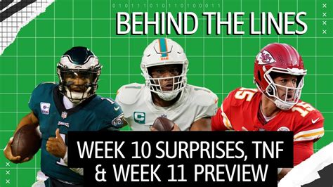 Nfl Early Week 11 Opening Odds Behind The Lines With Betmgm Tnf