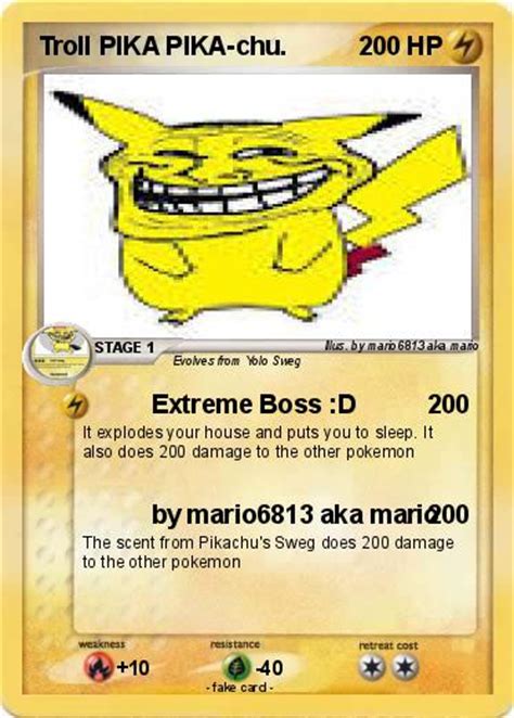 Pokémon Troll Pika Pika Chu Extreme Boss D My Pokemon Card