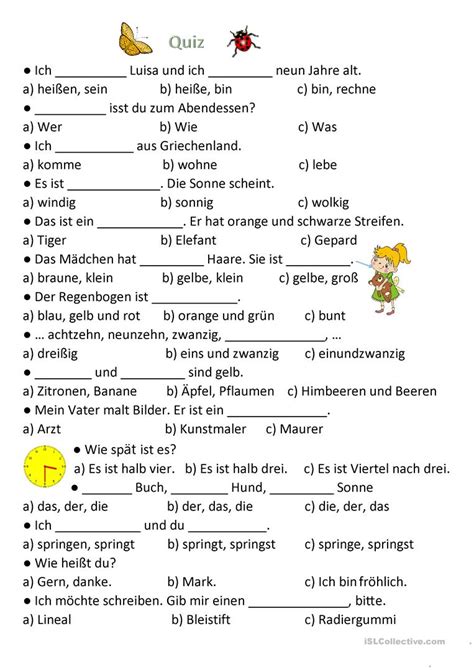 Check spelling or type a new query. Quiz A1 Arbeitsblatt - Kostenlose DAF Arbeitsblätter
