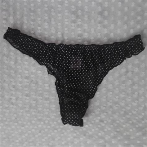 Sexy Women Cotton Black Polka Dot Knickers Panties Thongs 180503501 In