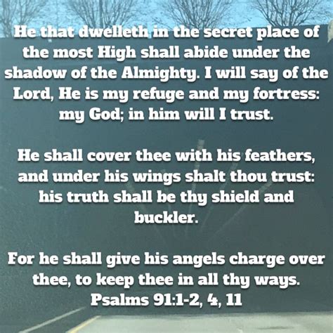 Psalm 911 2 4 11 He That Dwelleth In The Secret Place Of The Most