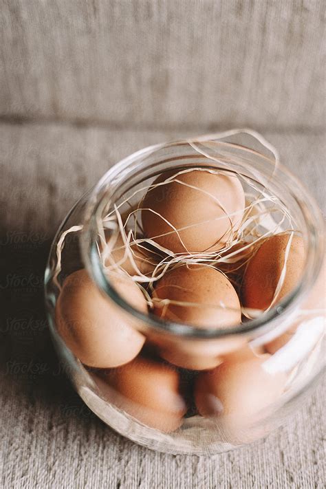 Eggs In A Glass Jar By Stocksy Contributor Natasa Kukic Stocksy