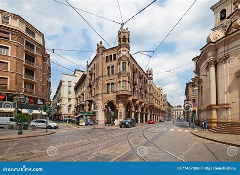 Street In Turin City Editorial Stock Photo Image Of Piemonte 77407308